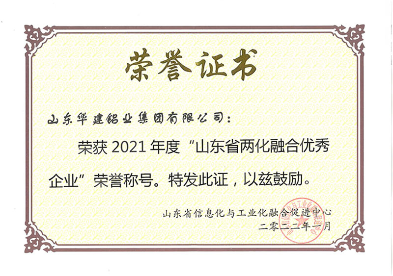 Advanced Enterprise of Integration of Industrialization and Informatization in Shandong Province