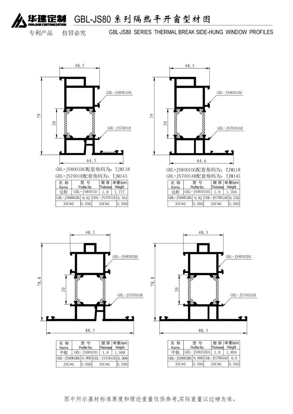 GBL-JS80 insulated casement window series