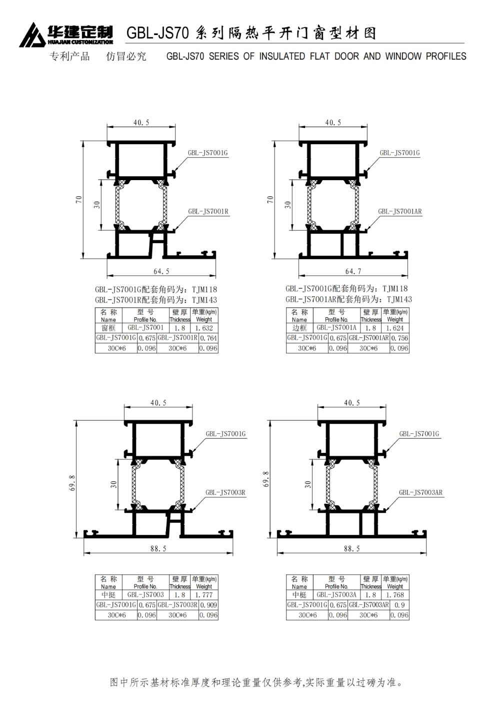 GBL-JS70 insulated casement window series