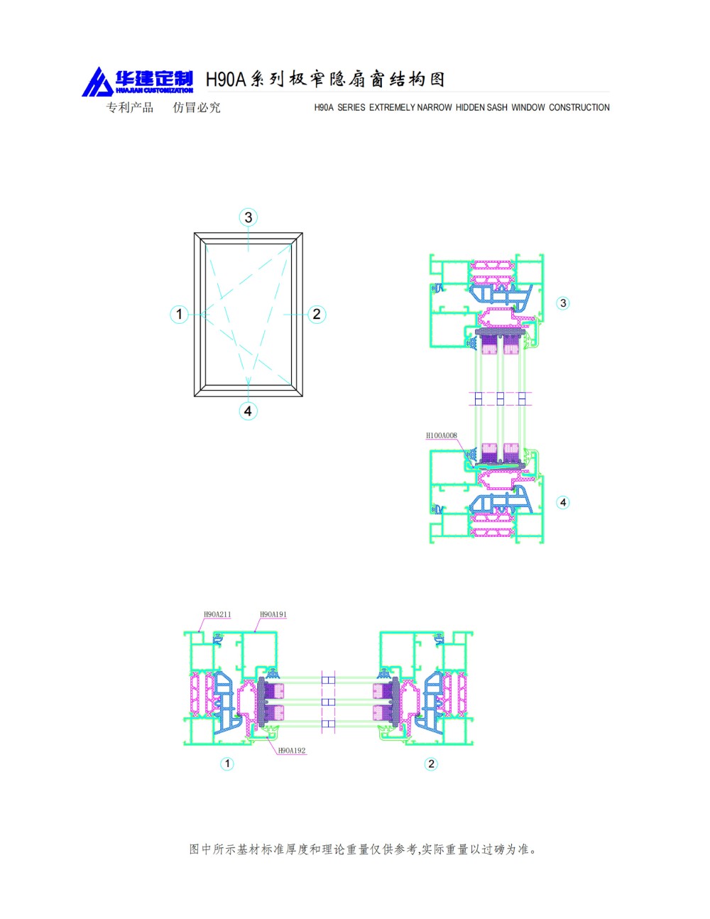 Huajian Customization - H90A Ultra Narrow Hidden Fan Window Series