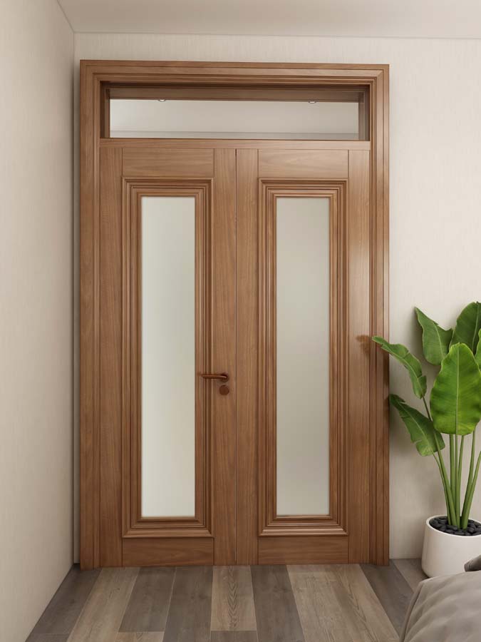 Split glass door (illuminated on glass)