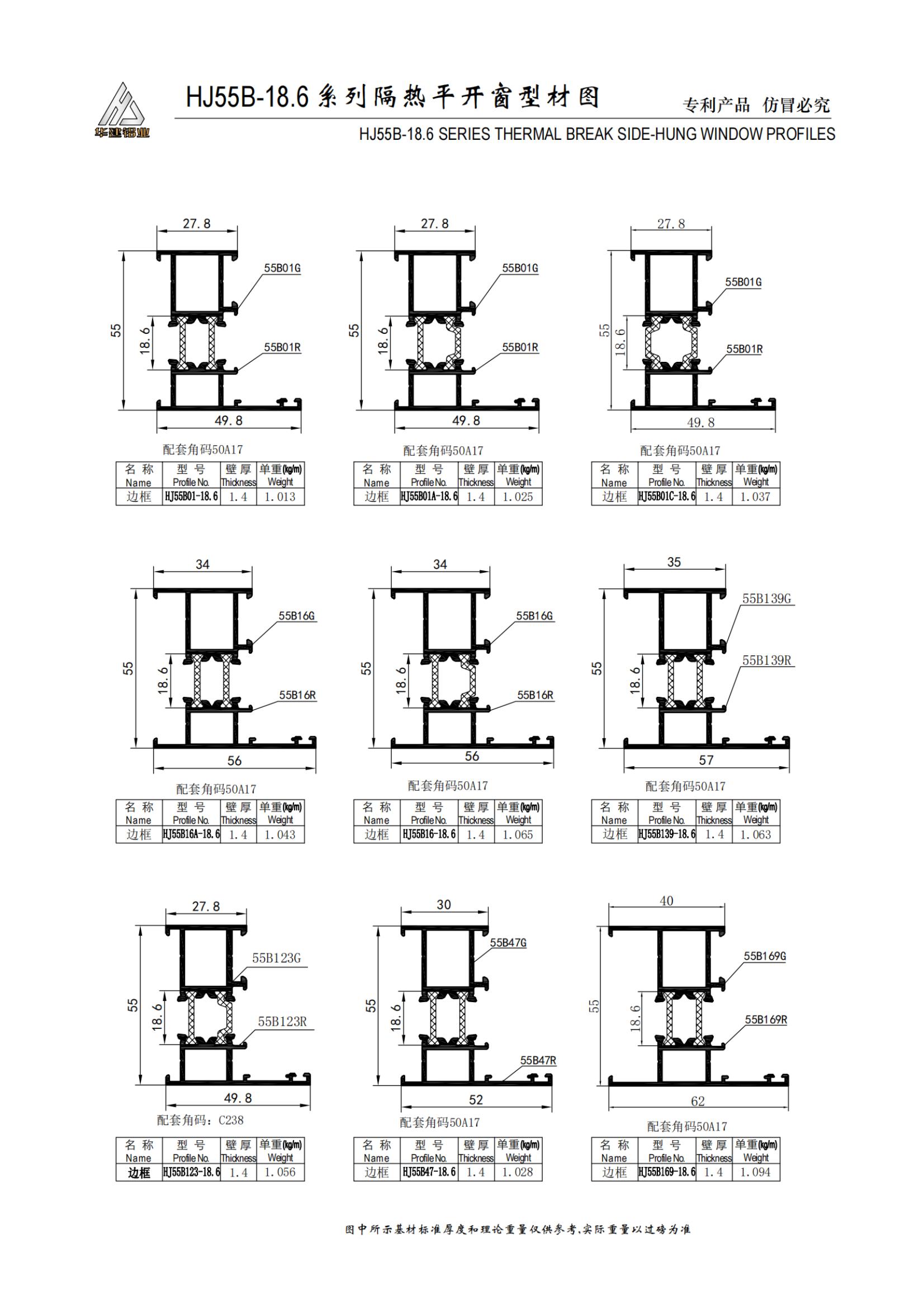 Ventana abatible aislada serie HJ55B-18.6